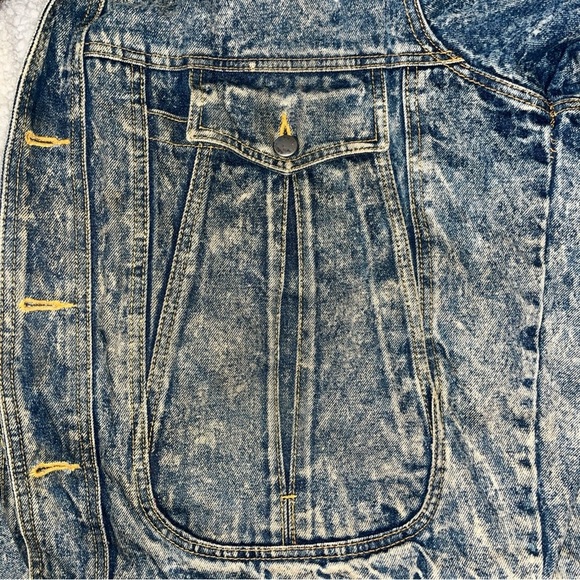 Y2K New Territories Barn Chore Jacket Lambs Leather Sherpa Denim Men’s Large - Picture 9 of 15